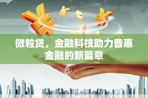 石鼓微粒贷，金融科技助力普惠金融的新篇章