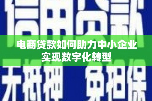石鼓电商贷款如何助力中小企业实现数字化转型