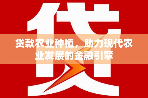 石鼓贷款农业种植，助力现代农业发展的金融引擎