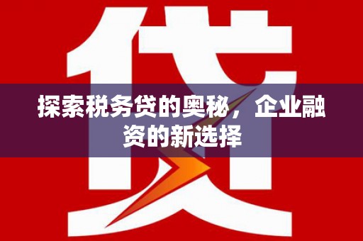 石鼓探索税务贷的奥秘，企业融资的新选择