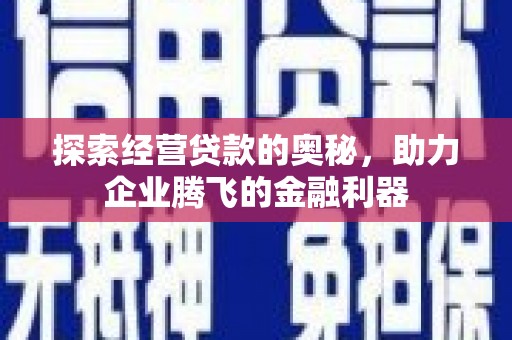石鼓探索经营贷款的奥秘，助力企业腾飞的金融利器