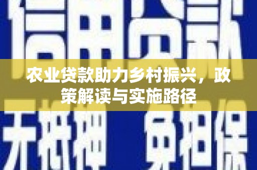 石鼓农业贷款助力乡村振兴，政策解读与实施路径