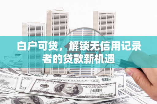 石鼓白户可贷，解锁无信用记录者的贷款新机遇