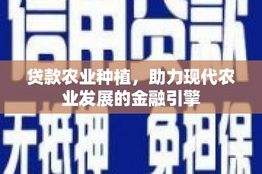 石鼓贷款农业种植，助力现代农业发展的金融引擎