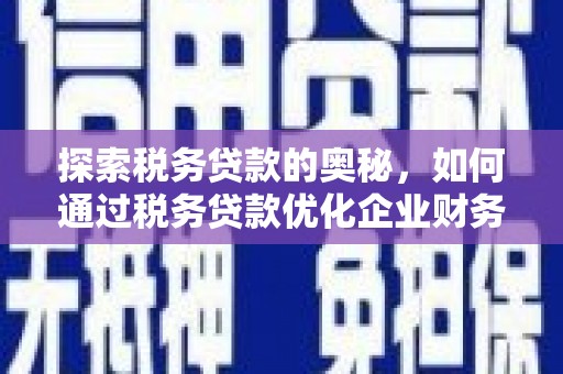 石鼓探索税务贷款的奥秘，如何通过税务贷款优化企业财务