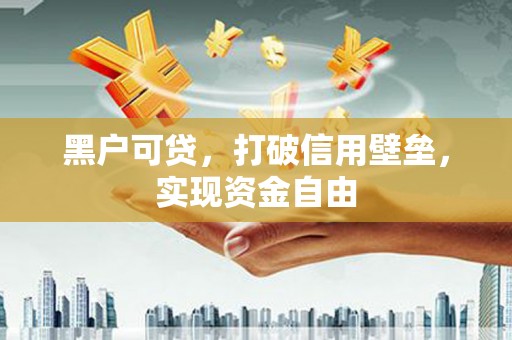 石鼓黑户可贷，打破信用壁垒，实现资金自由