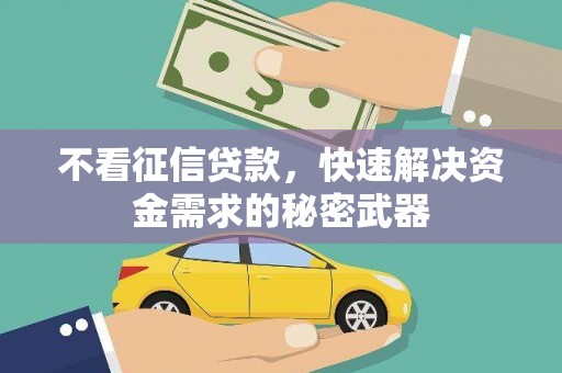 石鼓不看征信贷款，快速解决资金需求的秘密武器