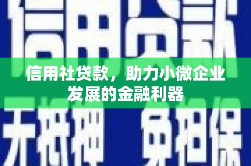 石鼓信用社贷款，助力小微企业发展的金融利器