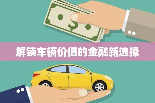 石鼓解锁车辆价值的金融新选择