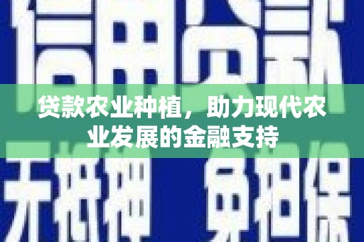 石鼓贷款农业种植，助力现代农业发展的金融支持